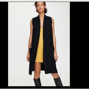 Aritzia long wool vest black xxs